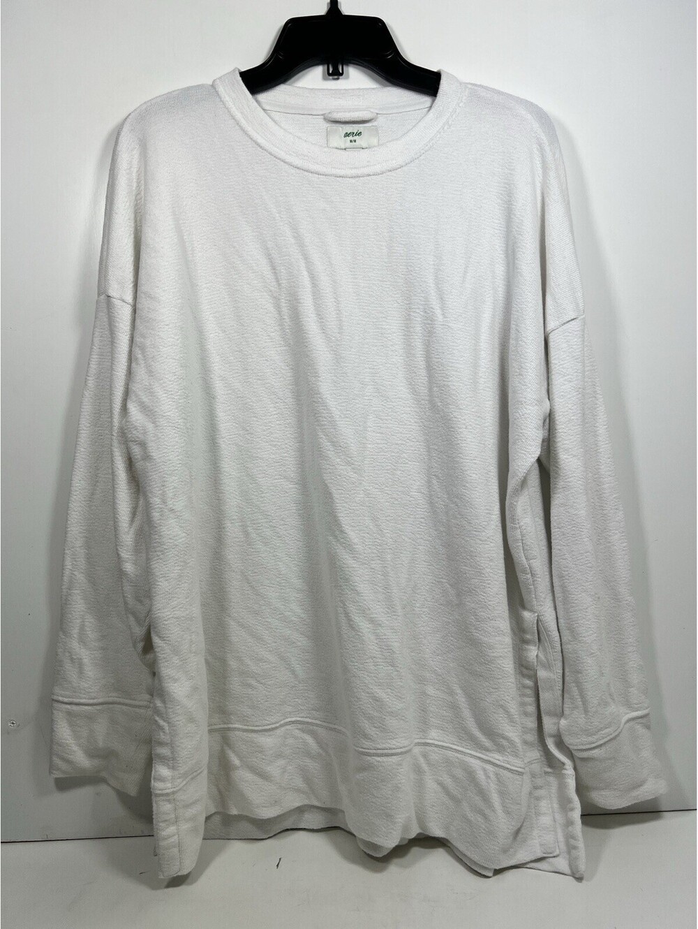 Aerie Women’s White Oversized Sweatshirt Sz M Crew Neck Comfy